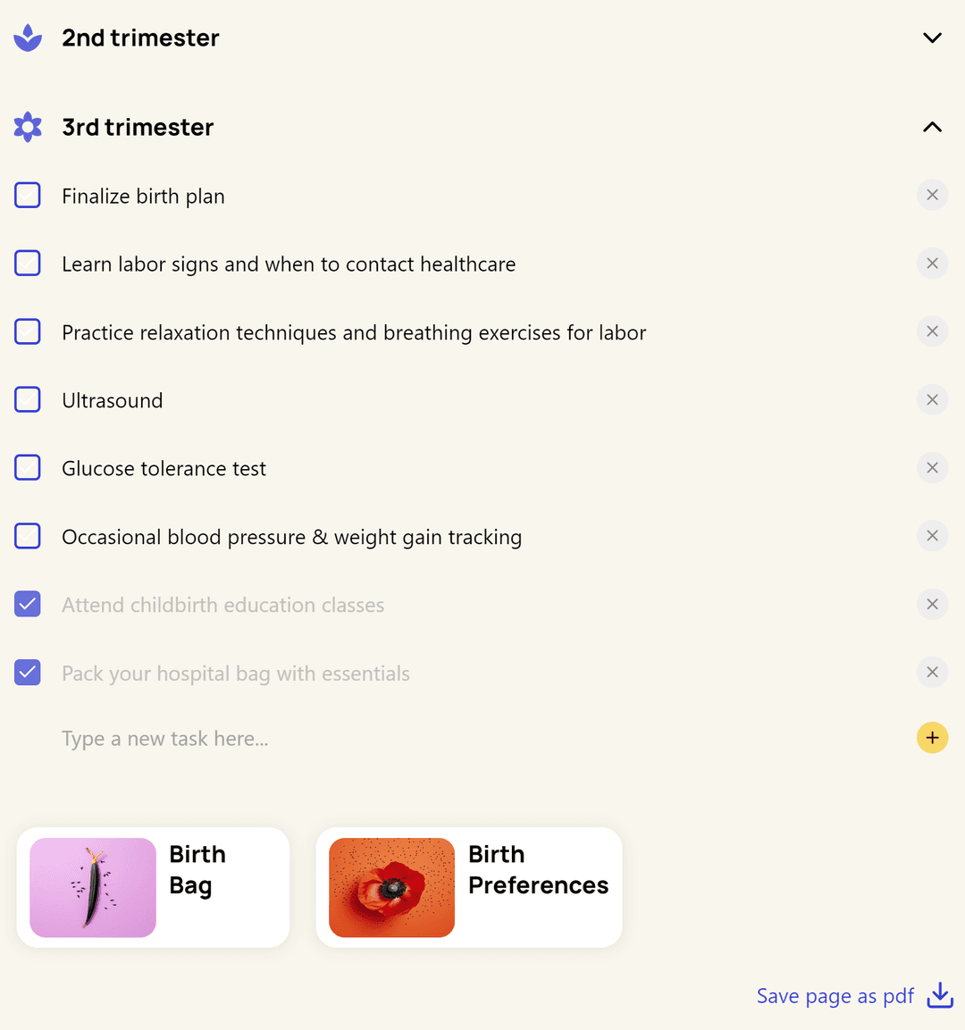 Checklists affirmations screenshot