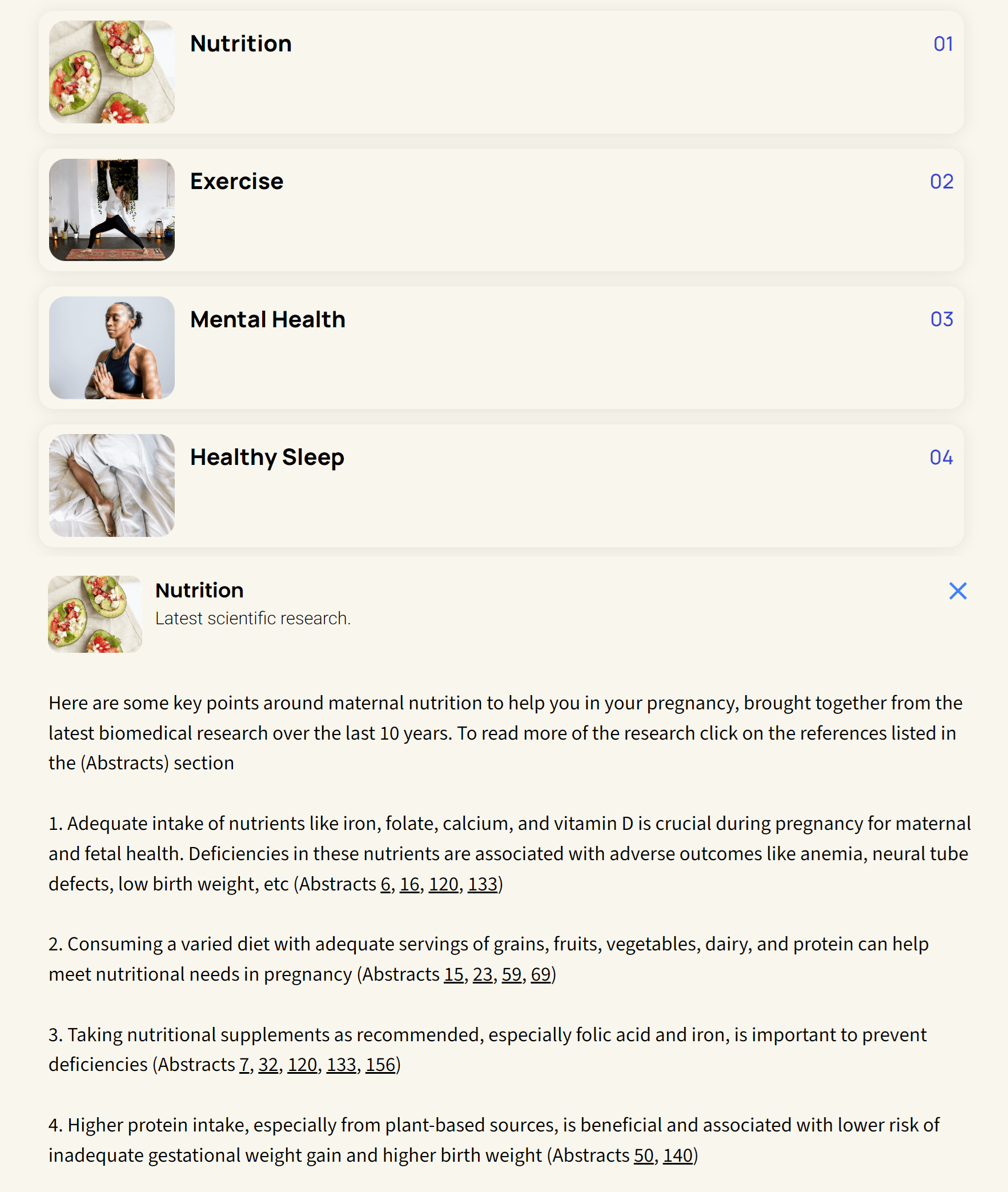 Research page screenshot